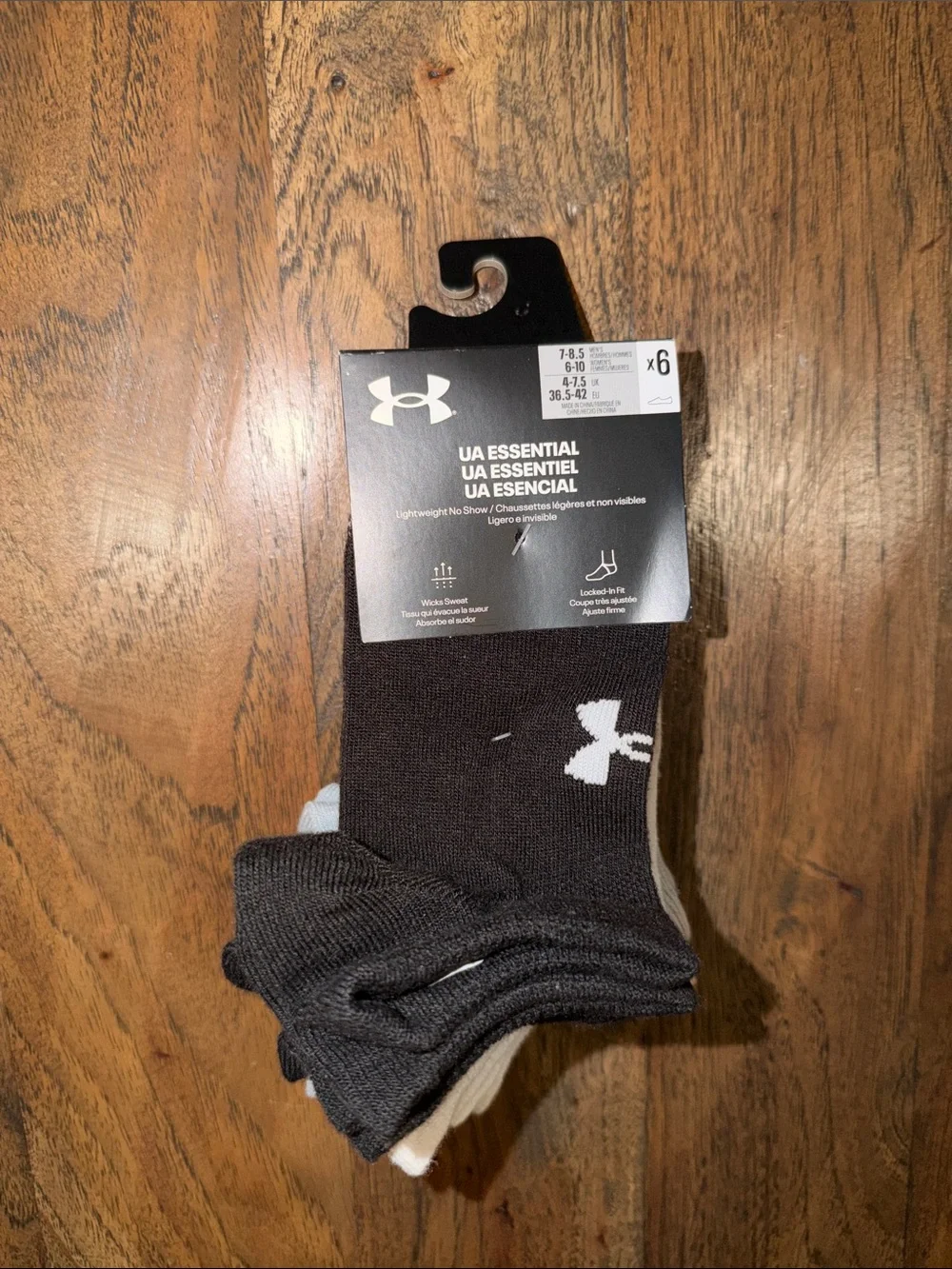 Under Armour Men's No-Show Athletic Socks - Black & White (6-Pack) 7-8.5 mens